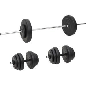 vidaXL Juego de barras y mancuernas con discos 60 kg