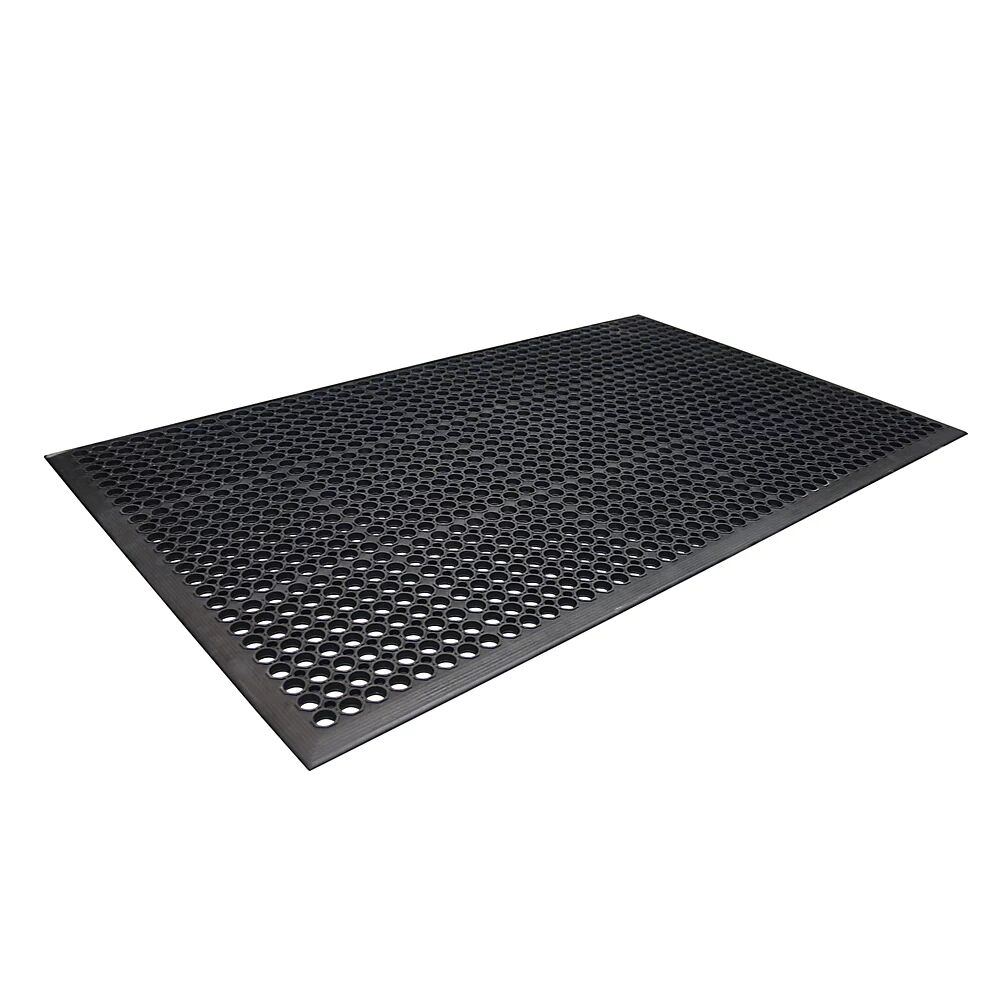 COBA Estera de goma perforada Rampmat, L x A x H 1500 x 900 x 12 mm, caucho negro