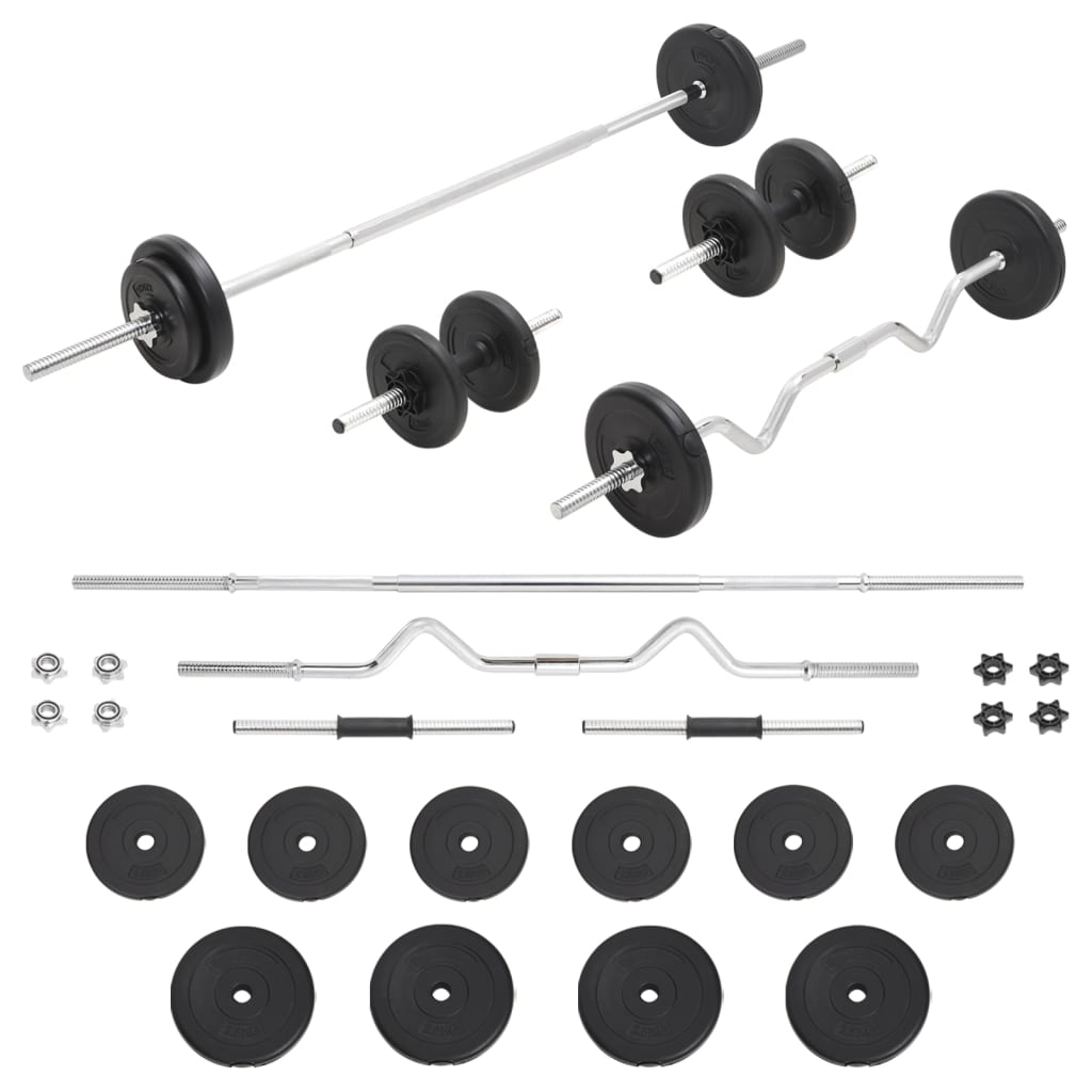 vidaXL Juego de barras y pesas 30 kg