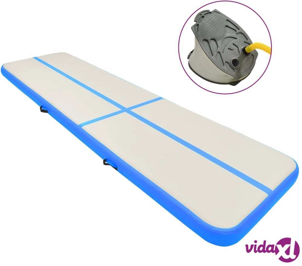 vidaXL Täytettävä voimistelumatto pumpulla 700x100x20 cm PVC sininen