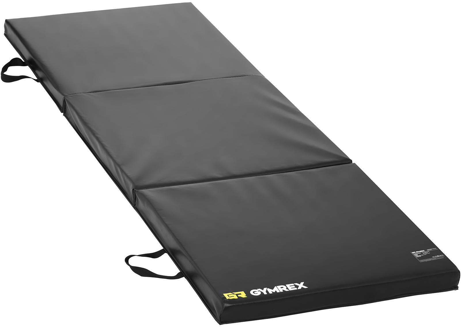 Gymrex Taitettava jumppamatto - 180 x 60 x 5 cm - musta