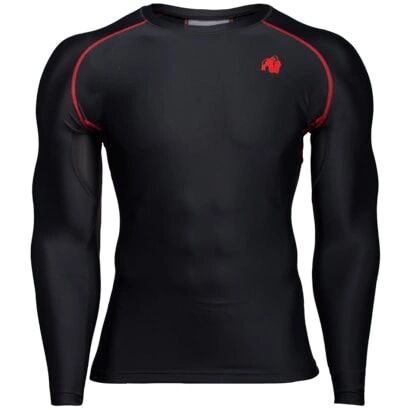 Gorilla Wear Hayden Compression Longsleeve Black/red, Xxxl