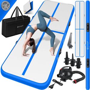 Kesser - Tapis de gymnastique Gonflable Airtrack Tapis de fitness Tapis de gymnastique 3/4/5/6m Sac de transport & pompe à air électrique inclus Tapis de yoga Tapis de Tumbling Bleu / 600 x 100 x 1 - Publicité