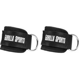 Gorilla Sports - Paire de sangles de tirage rembourrées pour cheville ou poignet - 2 sangles Nylon avec fermetures sangles - Publicité