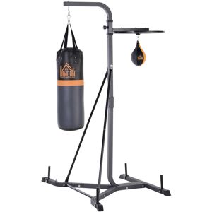 Homcom - Portique sac de frappe plateforme station de boxe complète avec sac de frappe + poire de vitesse hauteur réglable 5 niveaux pompe à air - Publicité