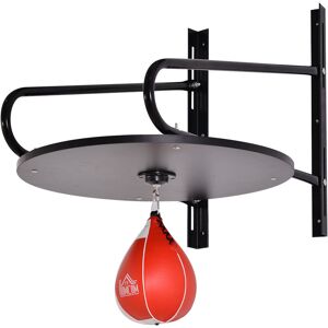 Homcom - Punching ball poire de vitesse boxe avec support plateau tournant + pompe mdf acier revêtement synthétique rouge noir - Publicité