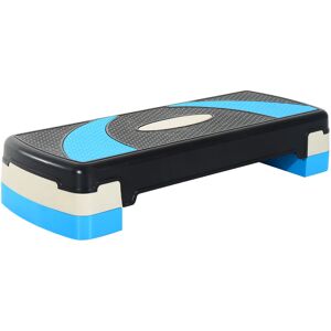 HOMCOM Stepper fitness aerobic hauteur reglable surface antiderapante 80 x 31 x 20 cm noir bleu - Publicité