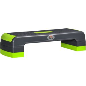 HOMCOM Stepper Fitness Aerobic hauteur reglable surface antiderapante dim. 78L x 28l x 10/15/20H cm pp noir vert - Vert - Publicité