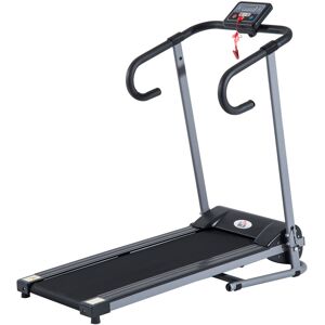 HOMCOM Tapis de course Fitness électrique pliable - 1 à 10 Km/h - écran lcd multifonctions - puissance 500 w - gris foncé noir - Gris foncé - Publicité