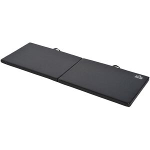 Homcom - Tapis de gymnastique yoga pilates fitness pliable portable grand confort 180L x 60l x 5H cm revêtement synthétique noir - Noir - Publicité