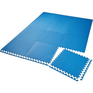 TECTAKE Ensemble de 12 Dalles Carrées eva - Tapis de sol, Sport - lot de 12 tapis de yoga, tapis de gymnastique, tapis fitness - bleu - Publicité