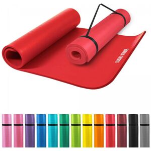 Gorilla Sports - Tapis en mousse grand - 190x100x1,5cm (Yoga - Pilates - sport à domicile) - Couleur : rouge - rouge - Publicité