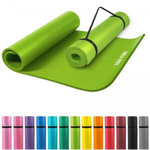 Gorilla Sports - Tapis en mousse grand - 190x100x1,5cm (Yoga - Pilates - sport à domicile) - Couleur : vert citron - vert citron - Publicité