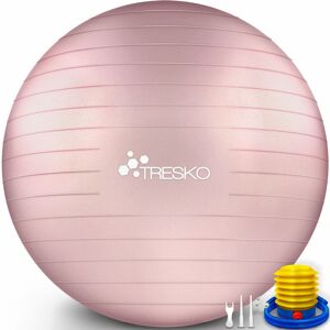 Tresko - Ballon de Gymnastique Anti-éclatement Boule d'assise Balle de Yoga Balles d'exercices Fitness 300 kg avec Pompe à ai (Rose Gold, 75 cm) - Publicité