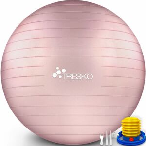 Tresko - Ballon de Gymnastique Anti-éclatement Boule d'assise Balle de Yoga Balles d'exercices Fitness 300 kg avec Pompe à ai (Rose Gold, 55 cm) - Publicité