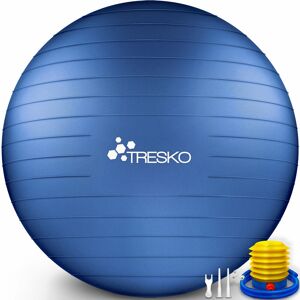 Tresko - Ballon de Gymnastique Anti-éclatement Boule d'assise Balle de Yoga Balles d'exercices Fitness 300 kg avec Pompe à ai (Indigo Blue, 65 cm) - Publicité