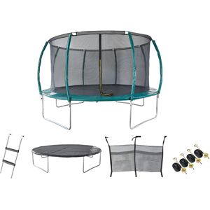 Vente-unique Trampoline avec filet de protection intérieur, échelle, bâche et kit d'ancrage D.427 cm - WALLABY