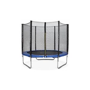 Sweeek Trampoline rond Ø 250cm bleu avec son filet de protection - Pluton - Trampoline de jardin 25m Qualité PRO  Normes EU - Publicité