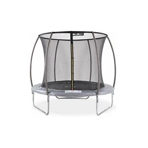 Sweeek Trampoline rond Ø 250cm gris avec filet de protection intérieur - Pluton Inner - Nouveau modèle - trampoline de jardin 250 m 250 cm Qualité PRO - Publicité