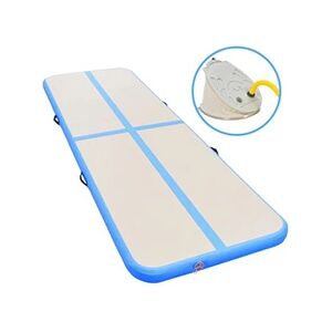 VIDAXL Tapis gonflable de gymnastique avec pompe 400x100x10cm PVC Bleu - Publicité