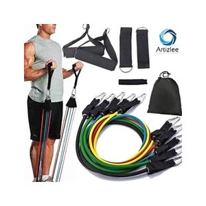 Artizlee Bandes de Résistance Set Elastiques, Kit de 11 Accessoires Musculation-Bandes de Fitness Exercice Elastiques Yoga Pilâtes G - Publicité