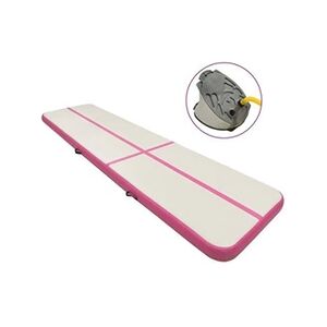 VIDAXL Tapis gonflable de gymnastique avec pompe 600x100x20cm PVC Rose - Publicité