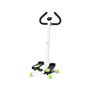 HOMCOM Stepper Fitness avec guidon ergonomique - écran LCD multifonction - résistance réglable - acier blanc vert noir - Publicité