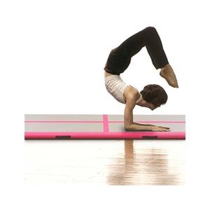 VIDAXL Tapis gonflable de gymnastique avec pompe 500x100x10cm PVC Rose - Publicité