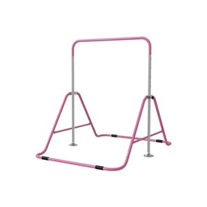 HOMCOM Barre fixe de gymnastique enfant - barre de gymnastique pliable hauteur réglable 4 niv. 88 à 128 cm - acier rose - Publicité