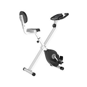 HOMCOM Vélo d'appartement pliable 8 niveaux de résistance magnétique selle réglable dossier écran LCD multifonction capteur fréquence cardiaque gris - Publicité