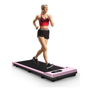 Bigzzia Tapis de course Pliant, 1-8 km/h, 2.5HP, avec télécommande et écran LCD, Charge max 120 kg, Rose - Publicité