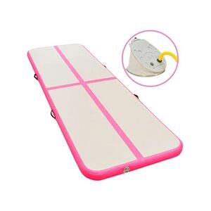 VIDAXL Tapis gonflable de gymnastique avec pompe 300x100x10cm PVC Rose - Publicité