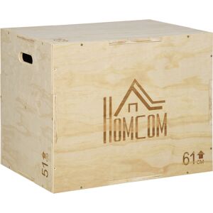 HOMCOM Box Jump pliométrie 3 en 1 appareil musculation fitness & crossfit plyobox pour box training 51/61/76 cm en bois