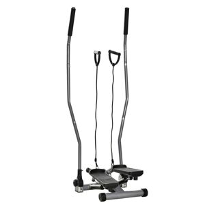 HOMCOM Stepper avec guidons extenseurs appareil fitness avec écran LCD multifonction acier ABS 54 x 40 x 135 cm noir et argent