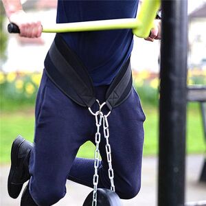 Ceinture d haltérophilie épaisse en néoprène avec ceinture de trempage à chaîne pour tirer la ceinture de gymnastique de musculation - Publicité