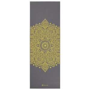 - 6 mm Premium Printed Yoga Mat - Tapis de yoga taille 61 cm x 173 cm x 0,6 cm, gris;vert olive