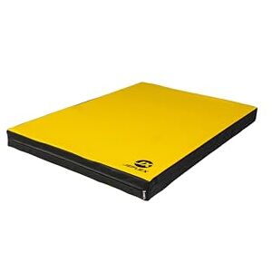 Jeflex Matelas gymnastique jaune noir 100 x 70 x 8 cm fabriqué en Allemagne/Tatami judo portable/matelas pliable peu encombrant et tapis de yoga/tapis de gym enfant pour chambre d'enfant - Publicité