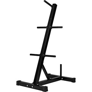 Gorilla SPORTS® Support pour Poids avec/sans Set Disques 77,5kg, 6 Barres, Ø 30mm, Charge Max 200kg, Acier, Noir/Blanc Rack de Rangement Poids, Stockage d'Haltères, Professionnel, Musculation, Gym - Publicité