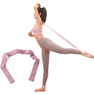 GIMIRO Ceinture de yoga extensible Bandes de résistance élastiques avec 8/9/10/11 passants Sangles pour pilates, fascias, musculation, étirement, ballet, danse, fitness (rose 8 boucles) - Publicité