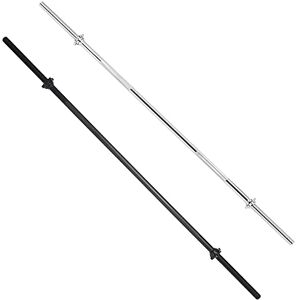 Gorilla SPORTS® Barre d'Haltères Longueur 170 cm, Diamètre Ø 30mm, Antidérapant, Acier Chromé, Max Charge 200kg, Noir/Argent Barres de Musculation, Entraînement, Fitness, Gym, Exercice, Domicile - Publicité