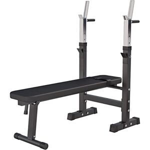 Gorilla SPORTS® Banc de Musculation avec Support de Barres Réglable, Multifonction, Pliable, Inclinable, Charge Max. 200kg, Noir/Blanc Banc d'Haltérophilie, Banc de Poids, Entraînement, Fitness - Publicité