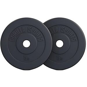 Gorilla SPORTS® Disques de Poids Olympiques, Individuel/Ensemble, 1,25kg, 2,5kg, 5kg, 10kg, 15kg, 30kg Poids, Ø 50mm Disques d'Haltères, Ensemble de Plaques, Musculation, Fitness, Haltérophilie - Publicité