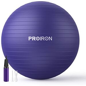 PROIRON Ballon de Gymnastique Ballon d'exercices Fitness Très épais avec mouvements de Yoga, 55CM Swiss Ball, Ballon de Gym avec Pompe Rapide, Anti-éclatement et Anti-dérapant Yoga Ball,Violet - Publicité