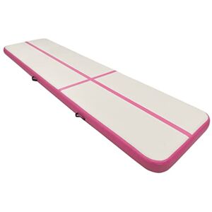 vidaXL Tapis Gonflable de Gymnastique avec Pompe Tapis d'Exercice Tapis de Yoga Kickboxing Taekwondo Tumbling Maison 700x100x15 cm PVC Rose - Publicité