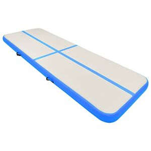 vidaXL Tapis Gonflable de Gymnastique avec Pompe Tapis d'Exercice Tapis de Yoga Kickboxing Taekwondo Tumbling Maison 300x100x20 cm PVC Bleu - Publicité