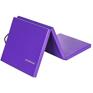 BalanceFrom Tapis d'exercice pliable à trois plis avec poignées de transport pour MMA, gymnastique et gym à domicile, 5,1 cm d'épaisseur, violet - Publicité