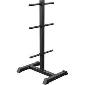 Gorilla SPORTS® Support pour Poids avec 6 Barres, pour Disques de Ø 30 mm, Charge Max. 200 kg, Acier, Blanc/Noir Support pour Disques d'Haltères, Rack de Rangement Musculation, Équipement de Gym - Publicité