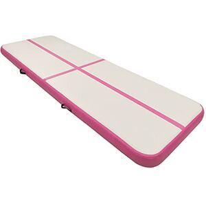 vidaXL Tapis Gonflable de Gymnastique avec Pompe Tapis d'Exercice Tapis de Yoga Kickboxing Taekwondo Tumbling Maison 500x100x15 cm PVC Rose - Publicité