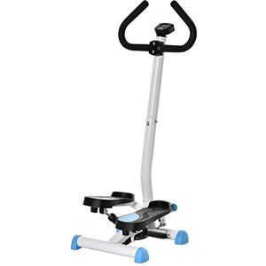 HOMCOM Stepper avec Guidon Stepper Fitness Appartement écran LCD résistance réglable Exercise Hanches Jambes lombes pour Maison Acier Blanc Bleu Noir - Publicité