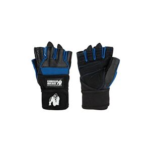 Gorilla Wear Dallas Wrist Wrap Gloves Noir/Bleu Accessoire de Bodybuilding et de Fitness pour Homme et Femme avec Logo pour Un Meilleur Maintien, 3XL - Publicité